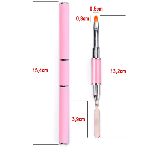 Dvojitý štětec pro práci s polygely, AcryPolyGely.