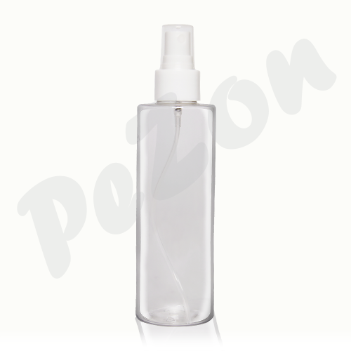 Láhev 200ml: Kulatá průhledná, bezbarvá láhev, 200ml