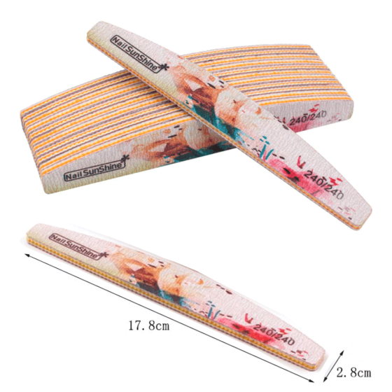 Pilník Nail SunShine design, loďka, 240/240. Výběr balení.