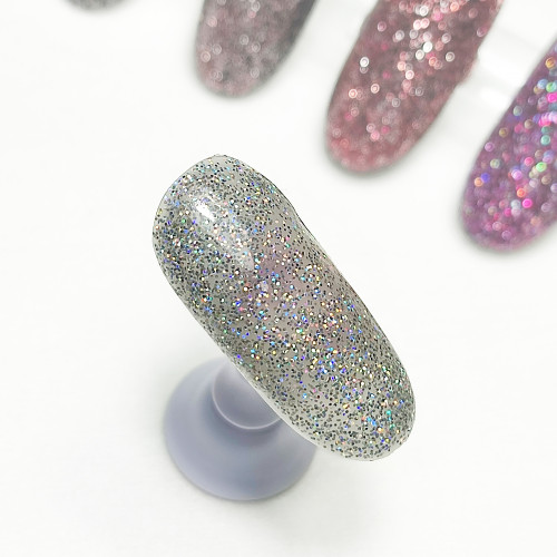 Rainbow Silver - Glitrový UV / LED / CCFL gel 5ml