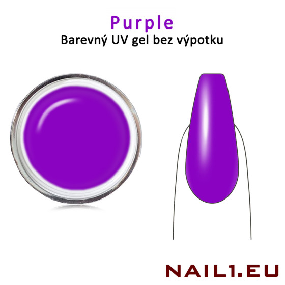 Barevný UV gel bez výpotku - Purple, 5ml