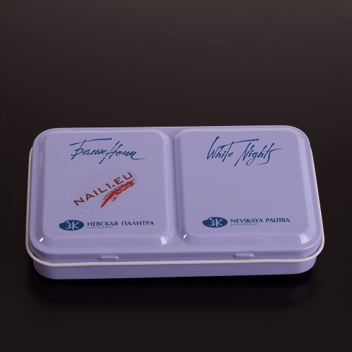 Box na akvarelové barvy White Nights světlé fiálový, kovový na 12ks.