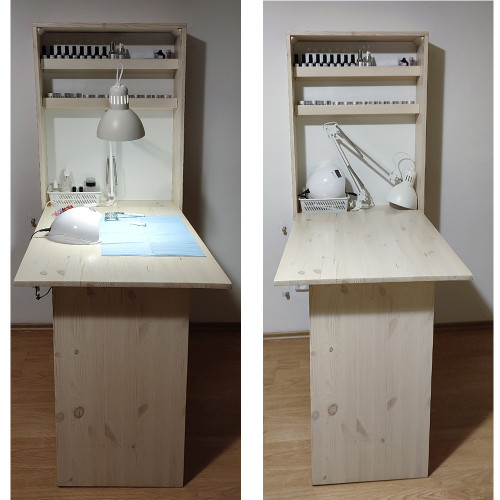 Sklápějící stul pro malé prostory. Masiv borovice. 