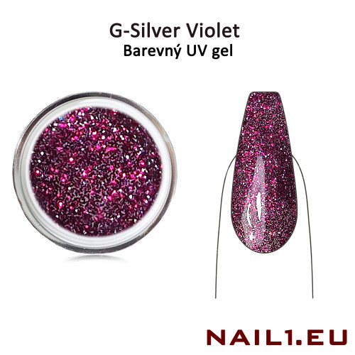 G-Silver Violet - Glitrový UV / LED / CCFL gel 5ml
