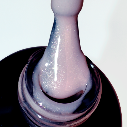 Rubber Base Flicker Rosette Gel Lak se stříbrným shimmerem - 15ml