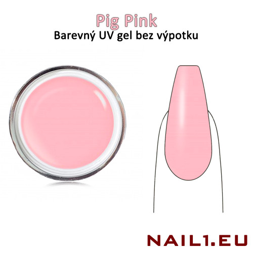 Barevný UV gel bez výpotku - Pig Pinkt, 5ml
