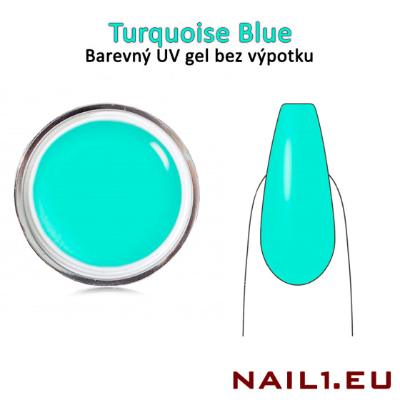 Barevný UV gel bez výpotku - Turquoise Blue, 5ml