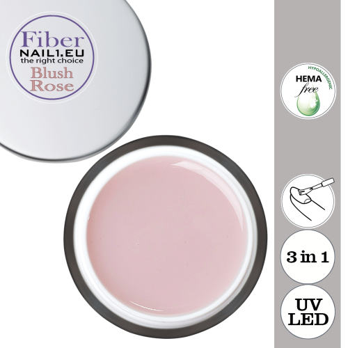 Fiber Blush Rose UV/LED jednofázový samonivelační gel.