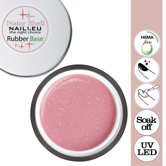 Rubber Base Natur Shell v kelímku. Výběr balení.