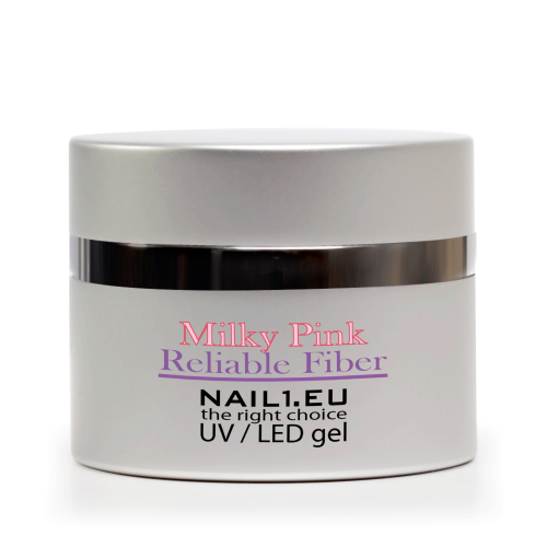 Reliable Fiber Milky Pink UV/LED Gel. HEMA&Di-HEMA Free jednofázový gel - hypoalergenní.