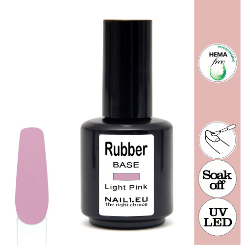 Rubber Base Light Pink Gel Lak 15ml