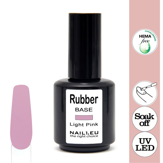 Rubber Base Light Pink Gel Lak 15ml