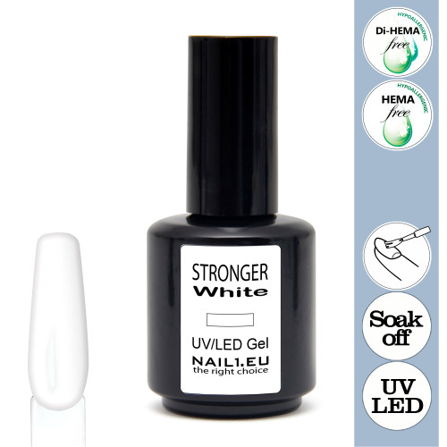 White Stronger UV/LED Gel: Builder In A Bottle 15ml