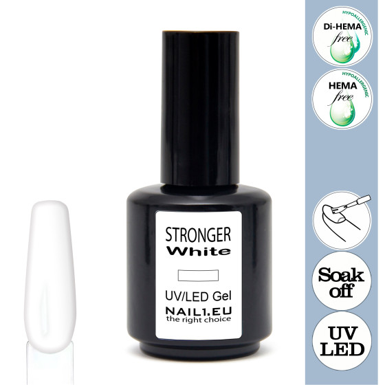 White Stronger UV/LED Gel: Builder In A Bottle 15ml