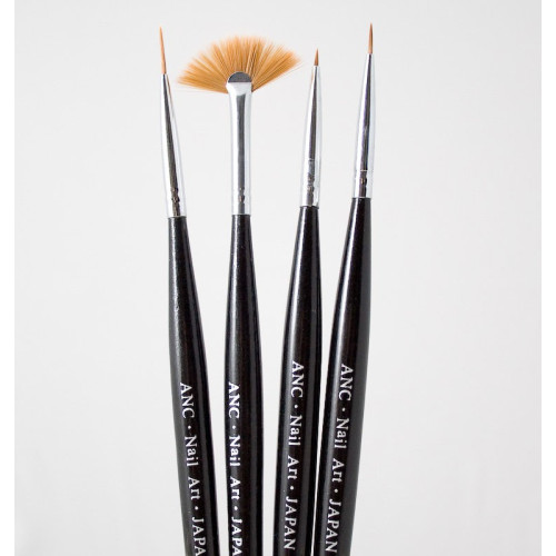 Sada - štětce na zdobení 4ks černá